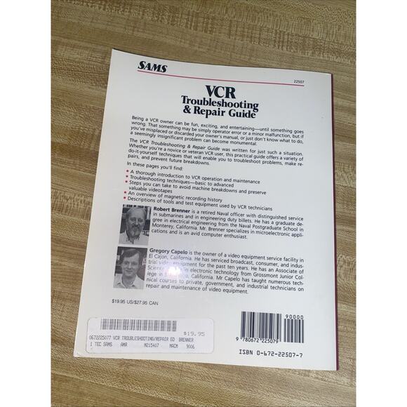 VCR Troubleshooting & Repair, By Robert Brenner, G 1st Ed 1990 Soft Cover - Picture 3 of 9
